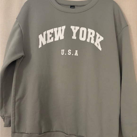 SHEIN Sweaters - SHEIN Green 'NEW YORK U.S.A' Graphic Sweatshirt